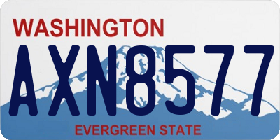 WA license plate AXN8577