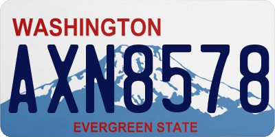 WA license plate AXN8578