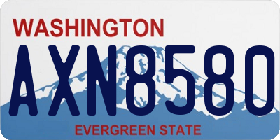 WA license plate AXN8580