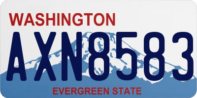 WA license plate AXN8583