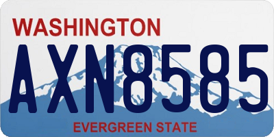 WA license plate AXN8585