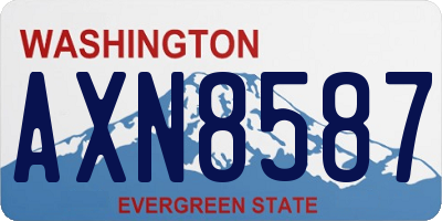 WA license plate AXN8587