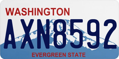 WA license plate AXN8592