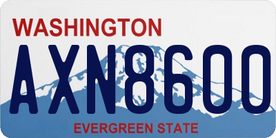 WA license plate AXN8600