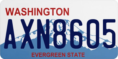 WA license plate AXN8605