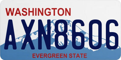 WA license plate AXN8606