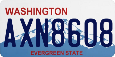 WA license plate AXN8608