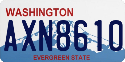 WA license plate AXN8610