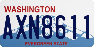 WA license plate AXN8611