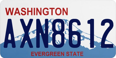 WA license plate AXN8612