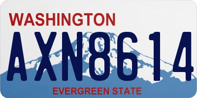 WA license plate AXN8614
