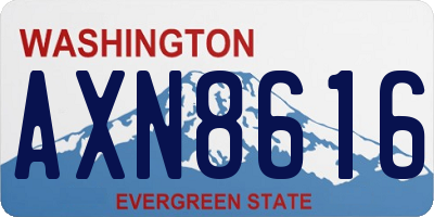 WA license plate AXN8616