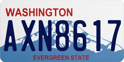 WA license plate AXN8617