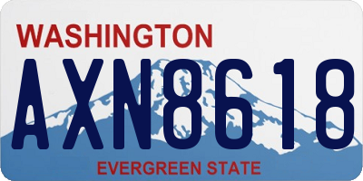 WA license plate AXN8618