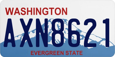 WA license plate AXN8621