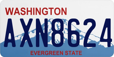 WA license plate AXN8624