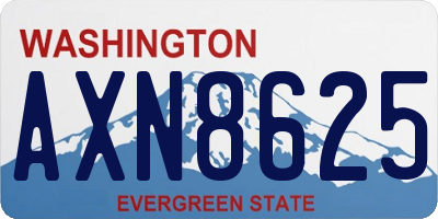 WA license plate AXN8625