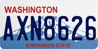 WA license plate AXN8626