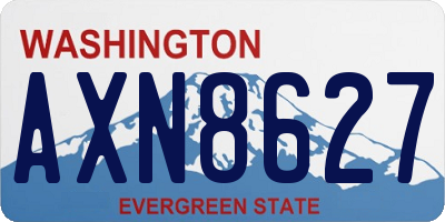 WA license plate AXN8627