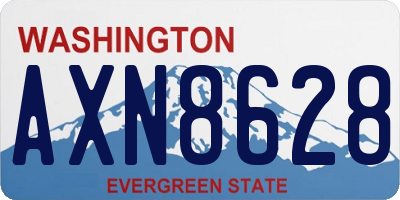 WA license plate AXN8628