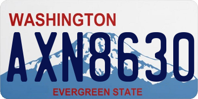 WA license plate AXN8630