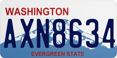 WA license plate AXN8634