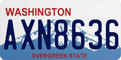 WA license plate AXN8636