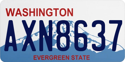 WA license plate AXN8637