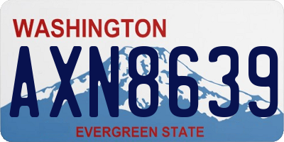WA license plate AXN8639