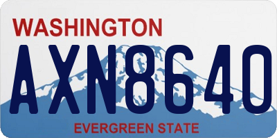 WA license plate AXN8640