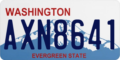 WA license plate AXN8641