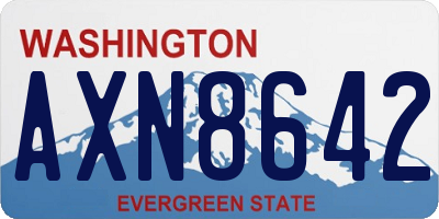 WA license plate AXN8642