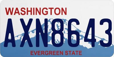 WA license plate AXN8643