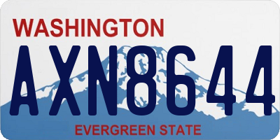 WA license plate AXN8644