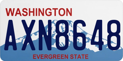 WA license plate AXN8648