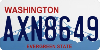 WA license plate AXN8649