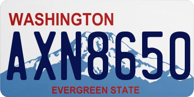 WA license plate AXN8650