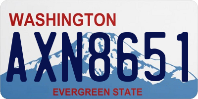 WA license plate AXN8651