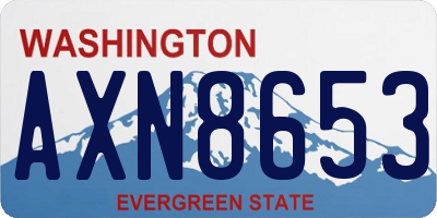 WA license plate AXN8653
