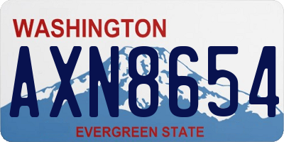 WA license plate AXN8654