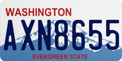 WA license plate AXN8655