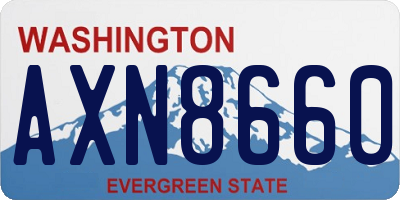 WA license plate AXN8660