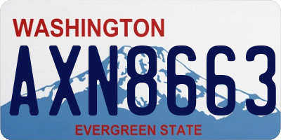 WA license plate AXN8663