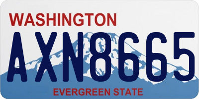 WA license plate AXN8665