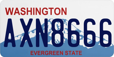 WA license plate AXN8666