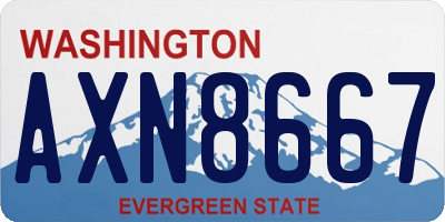 WA license plate AXN8667