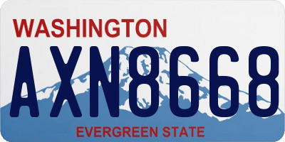 WA license plate AXN8668