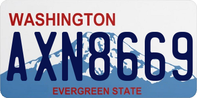 WA license plate AXN8669