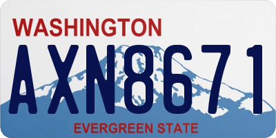 WA license plate AXN8671