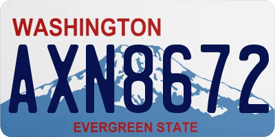 WA license plate AXN8672